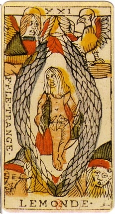The World Tarot card and the living symbol of Adler