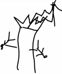 My sketch for the Tower Tarot Card to feed the Artificial Intelligence